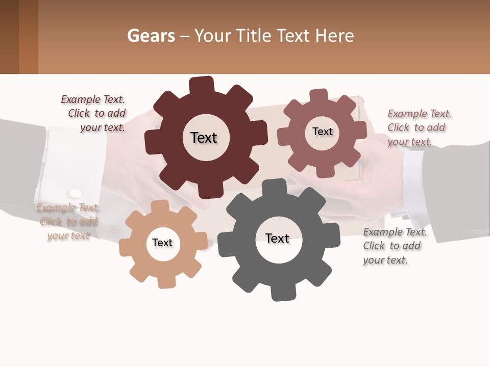 Two Hands Holding A Box With A Brown Background PowerPoint Template