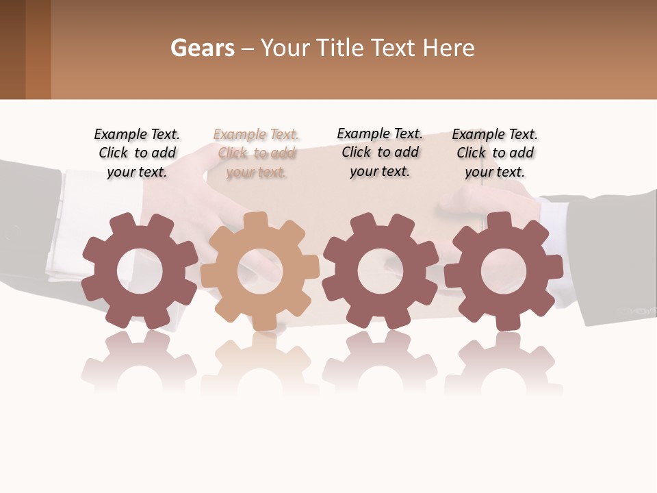 Two Hands Holding A Box With A Brown Background PowerPoint Template