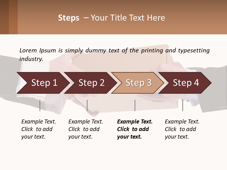 Two Hands Holding A Box With A Brown Background PowerPoint Template