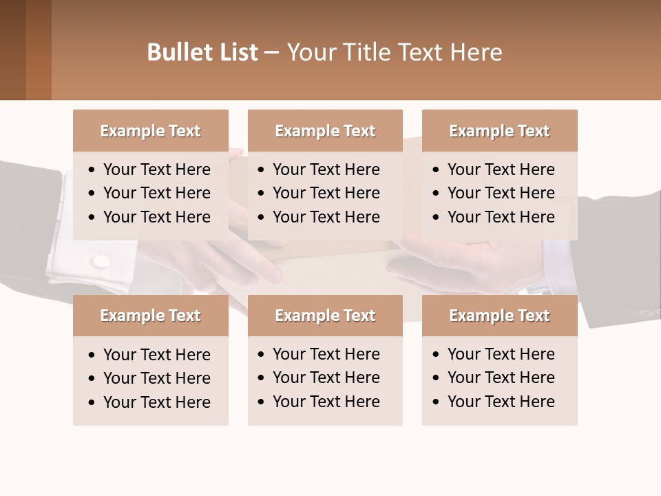 Two Hands Holding A Box With A Brown Background PowerPoint Template