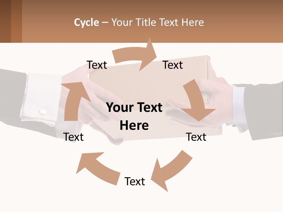 Two Hands Holding A Box With A Brown Background PowerPoint Template