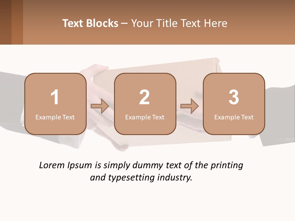 Two Hands Holding A Box With A Brown Background PowerPoint Template
