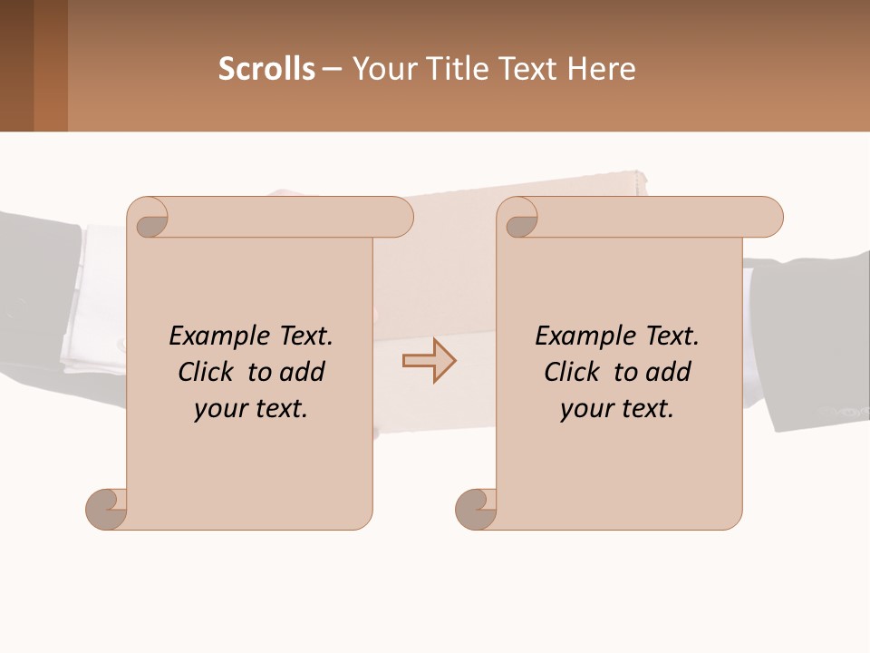 Two Hands Holding A Box With A Brown Background PowerPoint Template