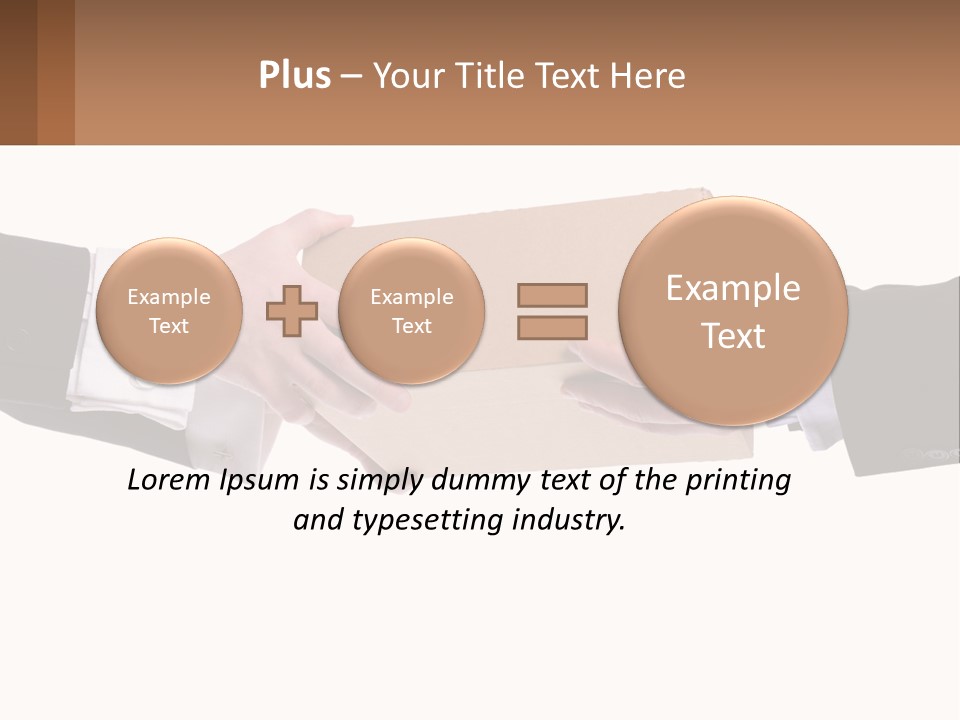 Two Hands Holding A Box With A Brown Background PowerPoint Template
