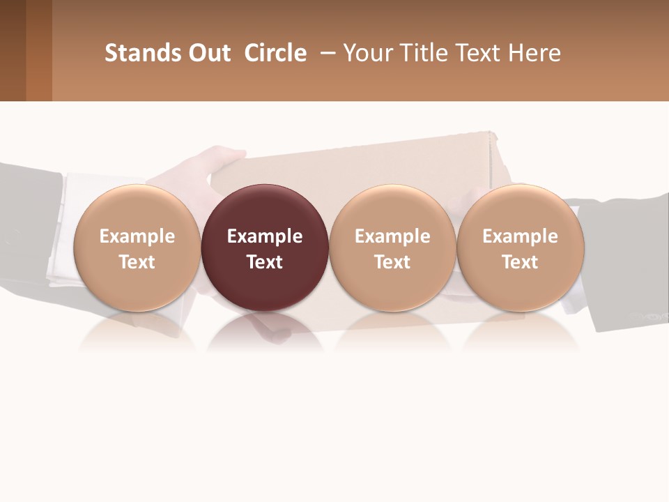 Two Hands Holding A Box With A Brown Background PowerPoint Template