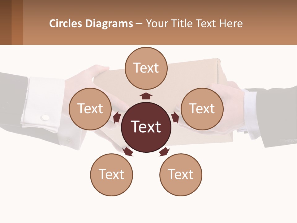 Two Hands Holding A Box With A Brown Background PowerPoint Template