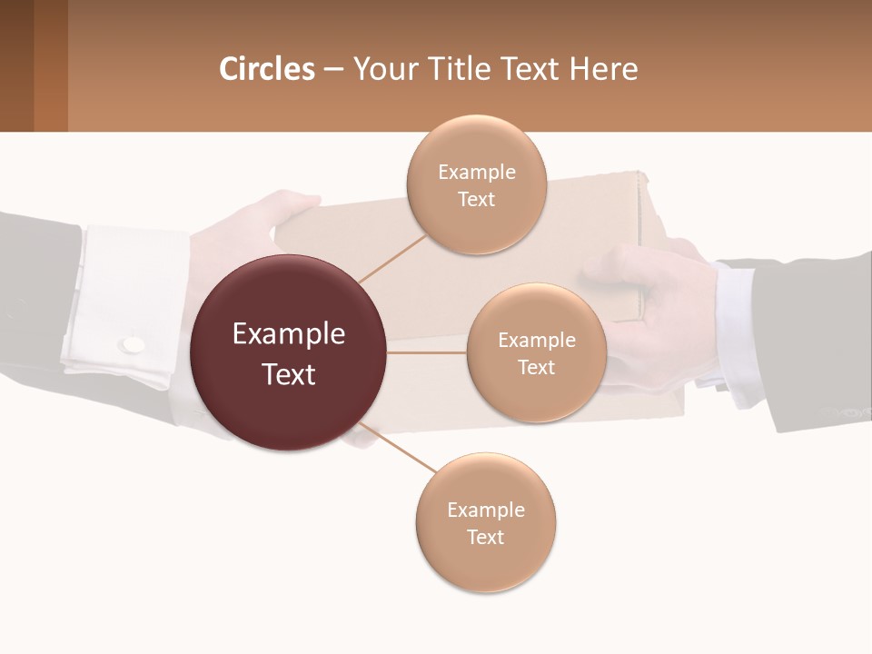 Two Hands Holding A Box With A Brown Background PowerPoint Template