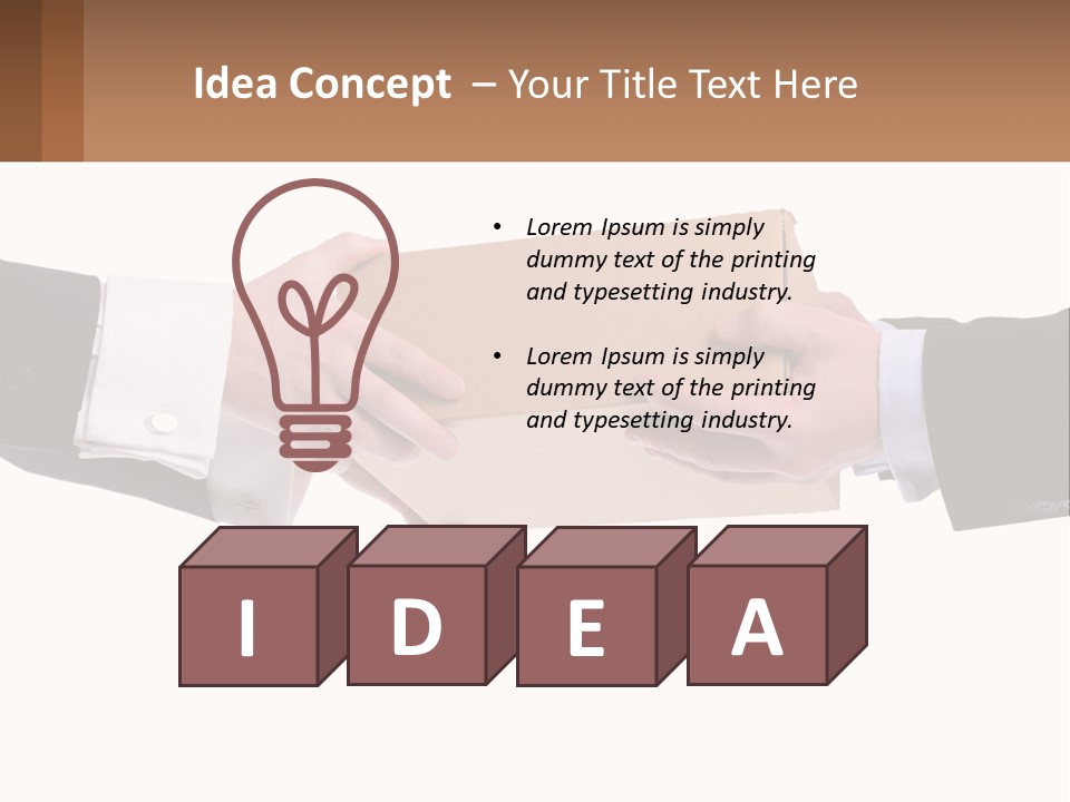 Two Hands Holding A Box With A Brown Background PowerPoint Template