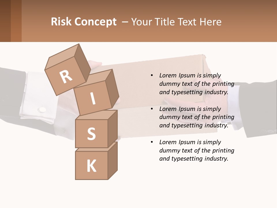 Two Hands Holding A Box With A Brown Background PowerPoint Template