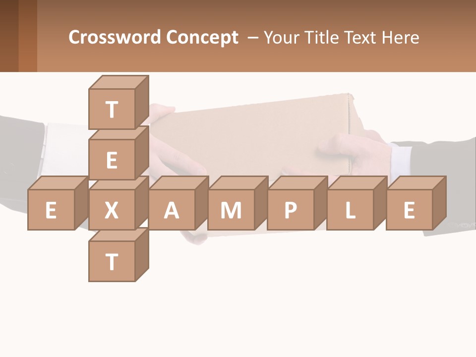 Two Hands Holding A Box With A Brown Background PowerPoint Template