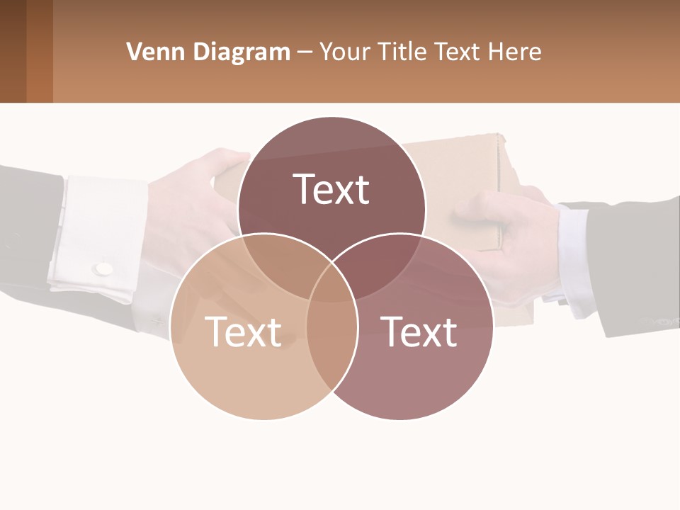 Two Hands Holding A Box With A Brown Background PowerPoint Template