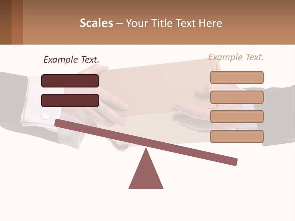 Two Hands Holding A Box With A Brown Background PowerPoint Template