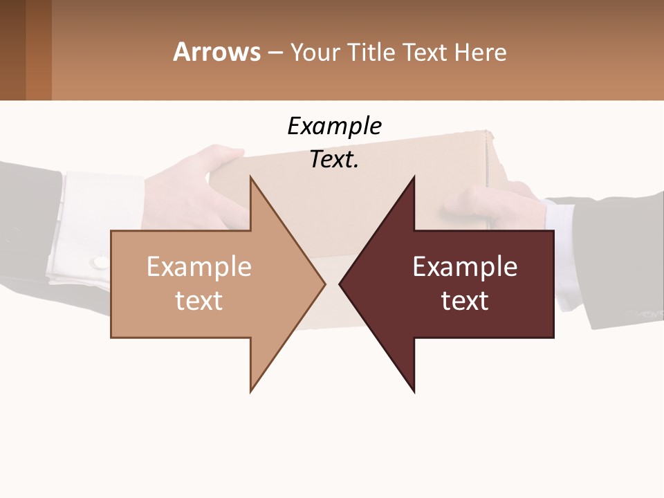 Two Hands Holding A Box With A Brown Background PowerPoint Template