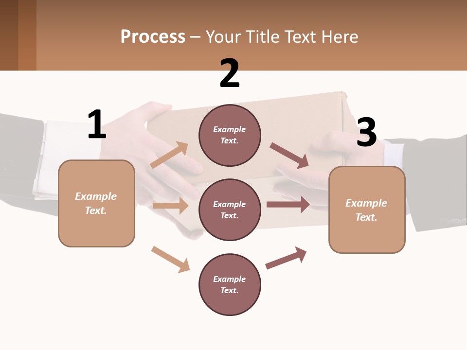 Two Hands Holding A Box With A Brown Background PowerPoint Template