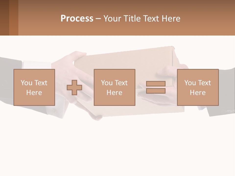 Two Hands Holding A Box With A Brown Background PowerPoint Template