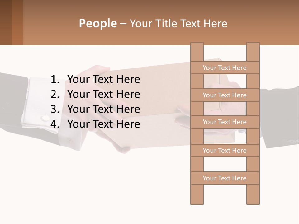 Two Hands Holding A Box With A Brown Background PowerPoint Template