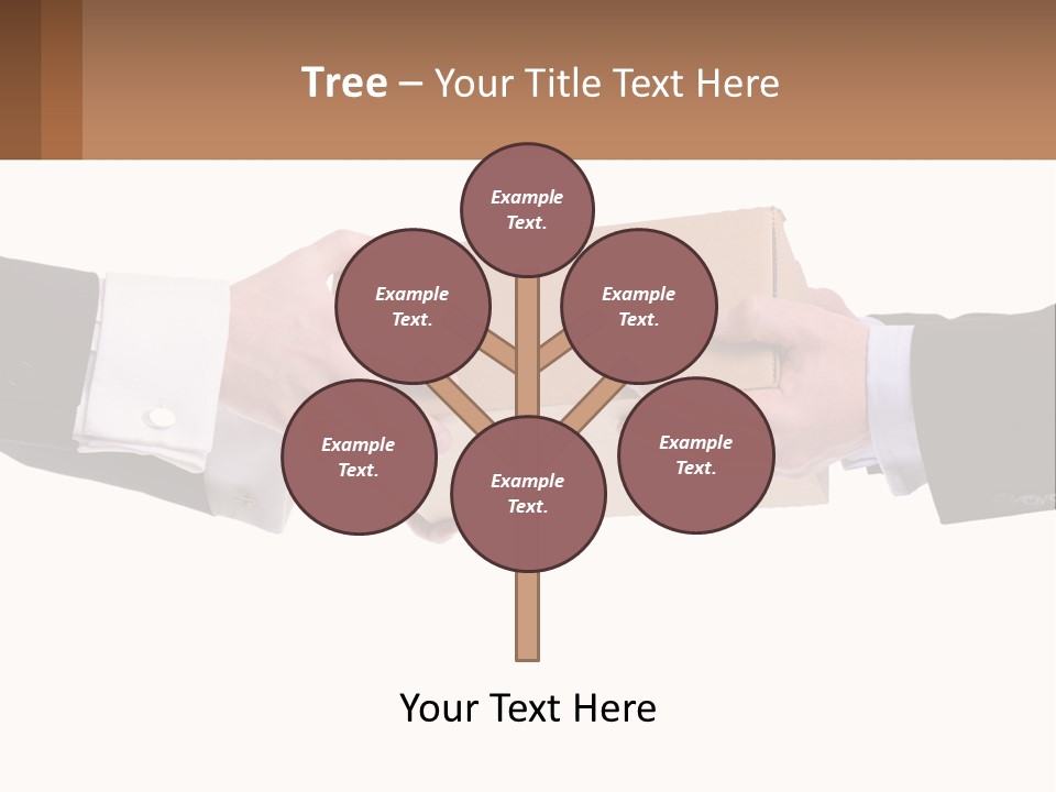 Two Hands Holding A Box With A Brown Background PowerPoint Template