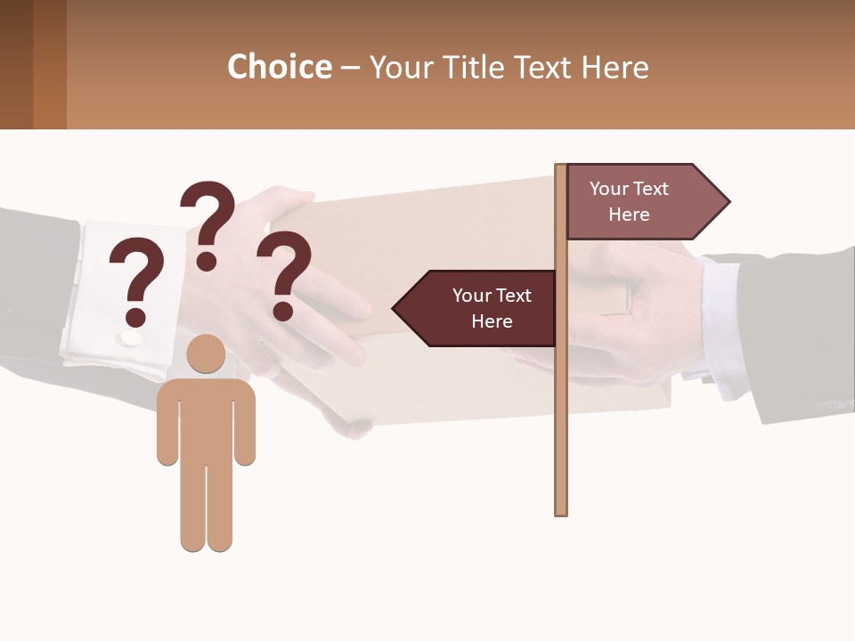 Two Hands Holding A Box With A Brown Background PowerPoint Template
