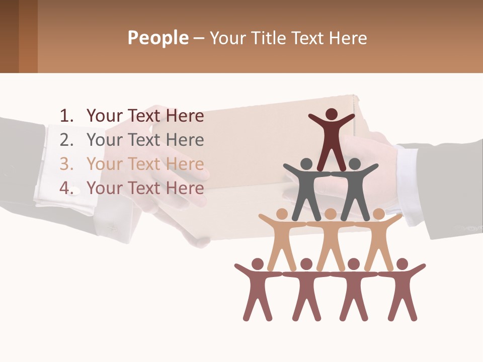 Two Hands Holding A Box With A Brown Background PowerPoint Template