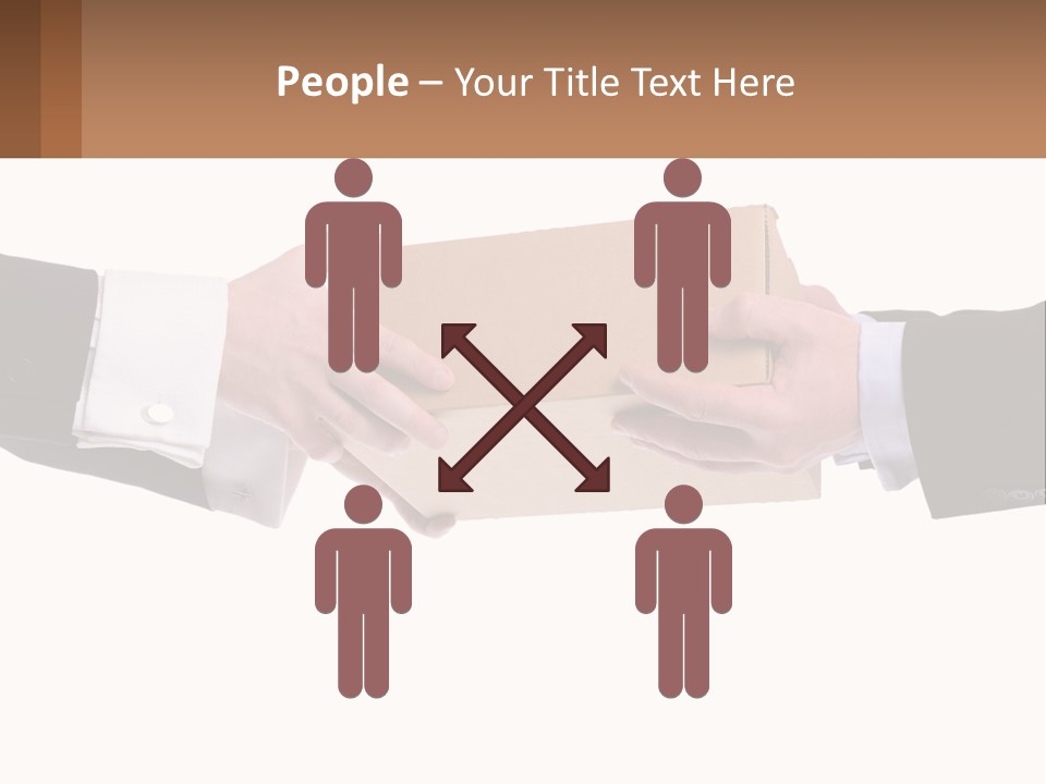 Two Hands Holding A Box With A Brown Background PowerPoint Template