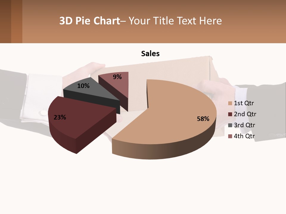 Two Hands Holding A Box With A Brown Background PowerPoint Template
