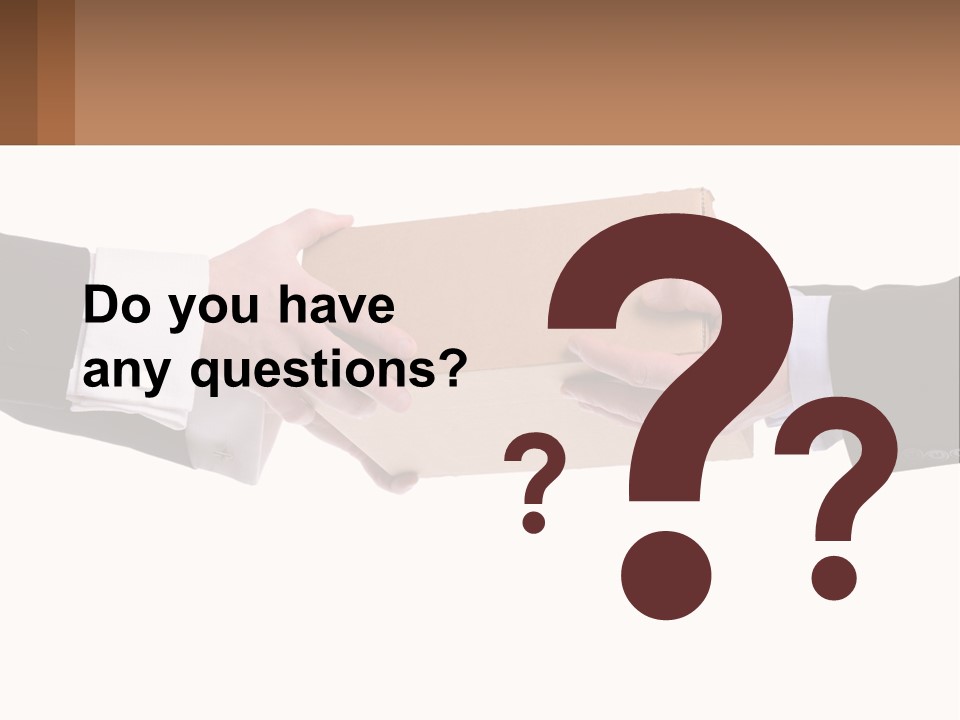 Two Hands Holding A Box With A Brown Background PowerPoint Template
