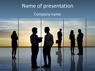 A Group Of People Standing In Front Of A Wall PowerPoint Template
