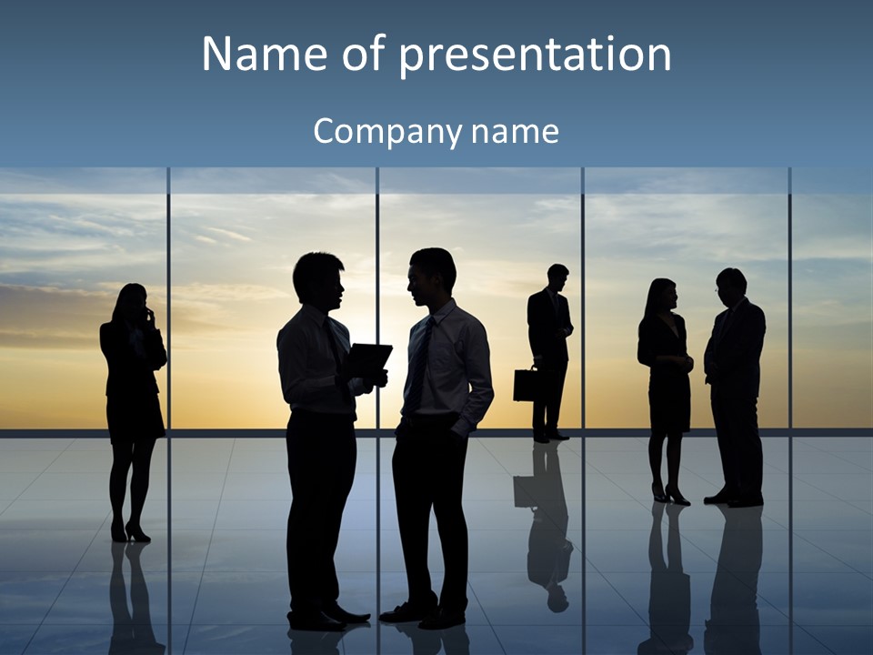 A Group Of People Standing In Front Of A Wall PowerPoint Template