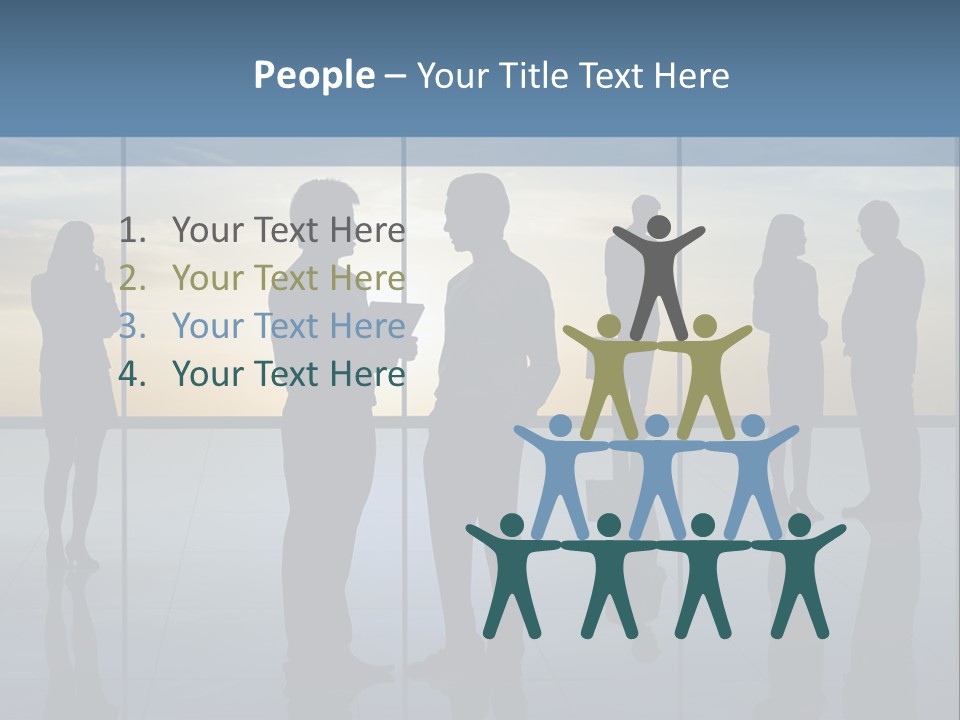 A Group Of People Standing In Front Of A Wall PowerPoint Template