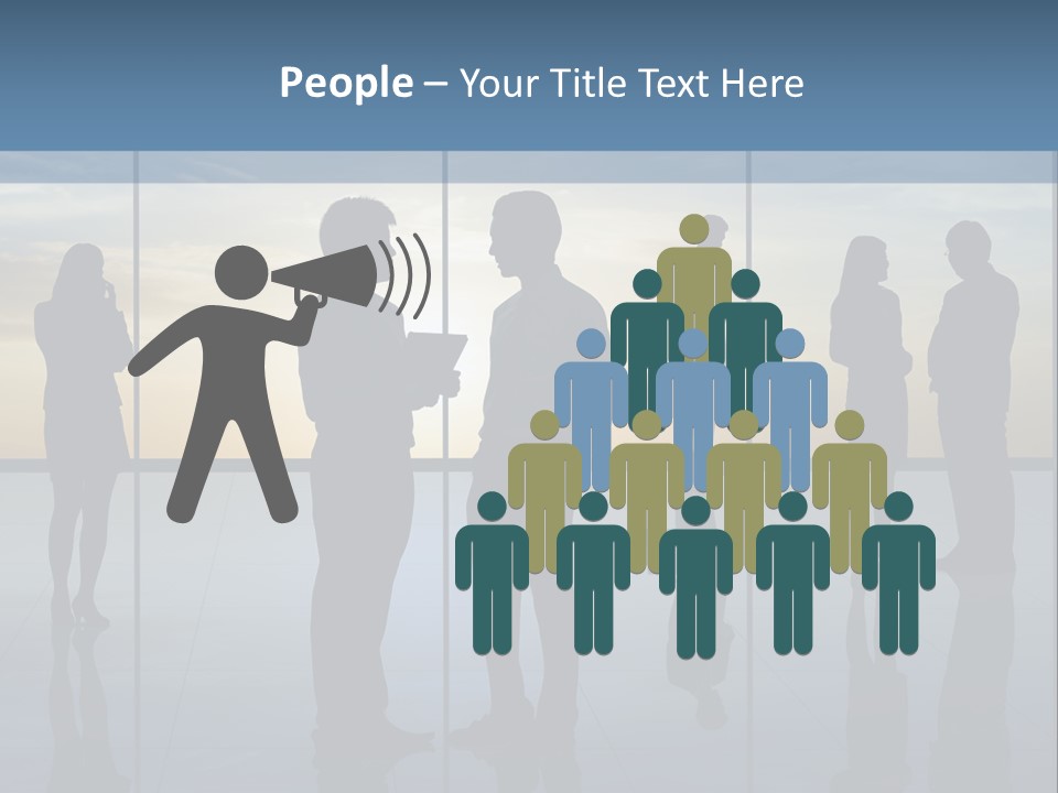A Group Of People Standing In Front Of A Wall PowerPoint Template