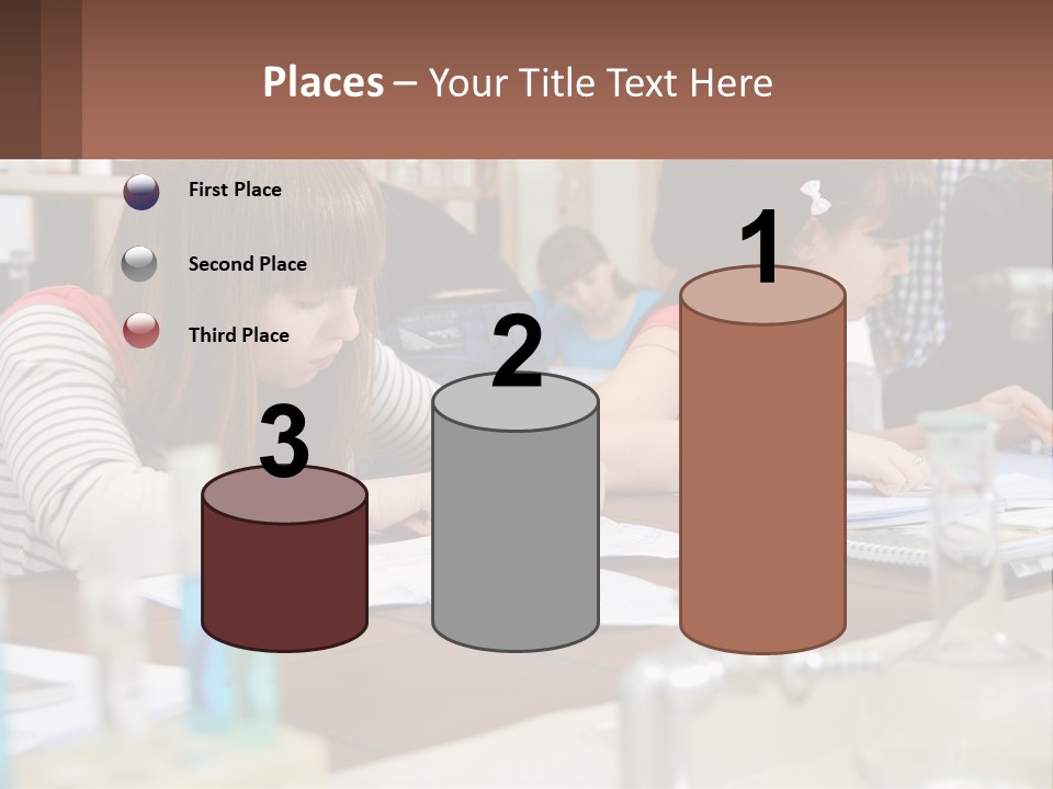 A Group Of People Sitting At A Table Writing PowerPoint Template