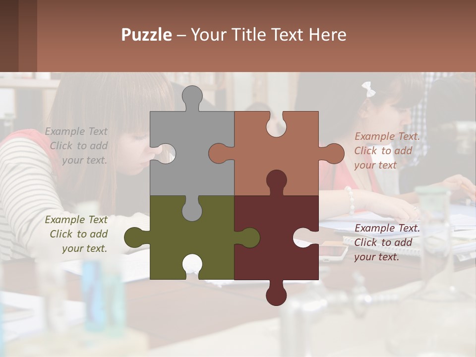 A Group Of People Sitting At A Table Writing PowerPoint Template