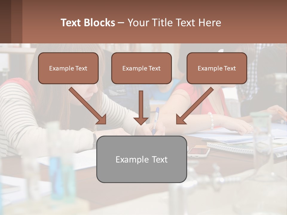 A Group Of People Sitting At A Table Writing PowerPoint Template