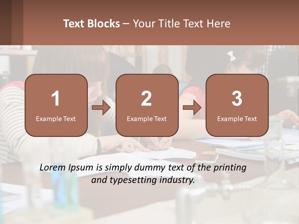 A Group Of People Sitting At A Table Writing PowerPoint Template