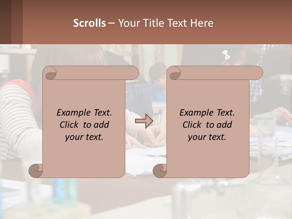 A Group Of People Sitting At A Table Writing PowerPoint Template
