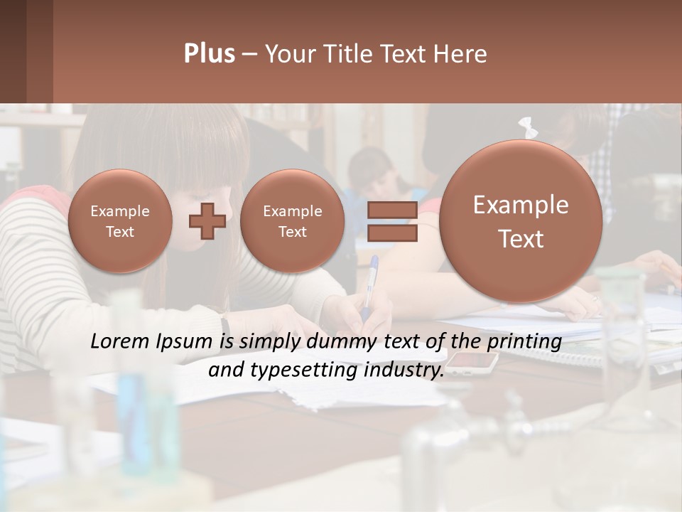 A Group Of People Sitting At A Table Writing PowerPoint Template