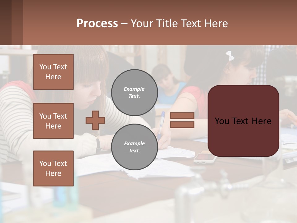 A Group Of People Sitting At A Table Writing PowerPoint Template