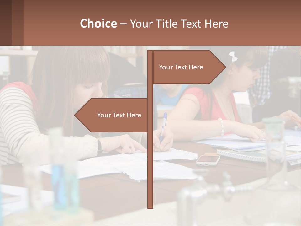 A Group Of People Sitting At A Table Writing PowerPoint Template