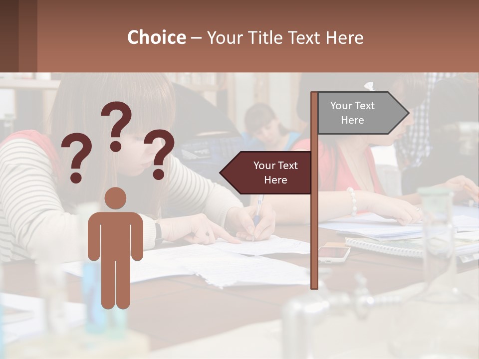 A Group Of People Sitting At A Table Writing PowerPoint Template
