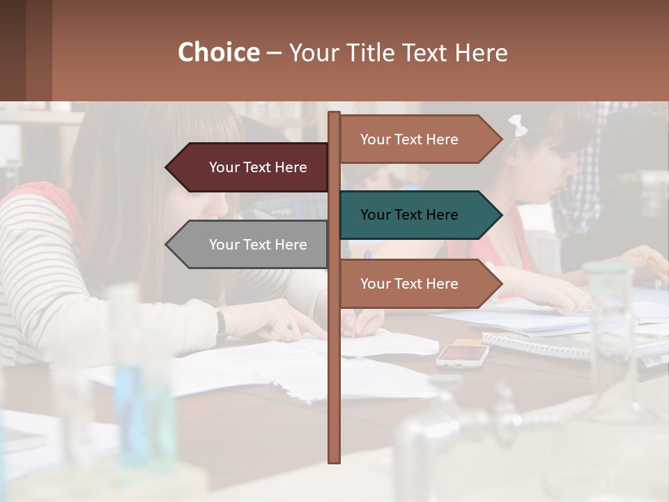 A Group Of People Sitting At A Table Writing PowerPoint Template