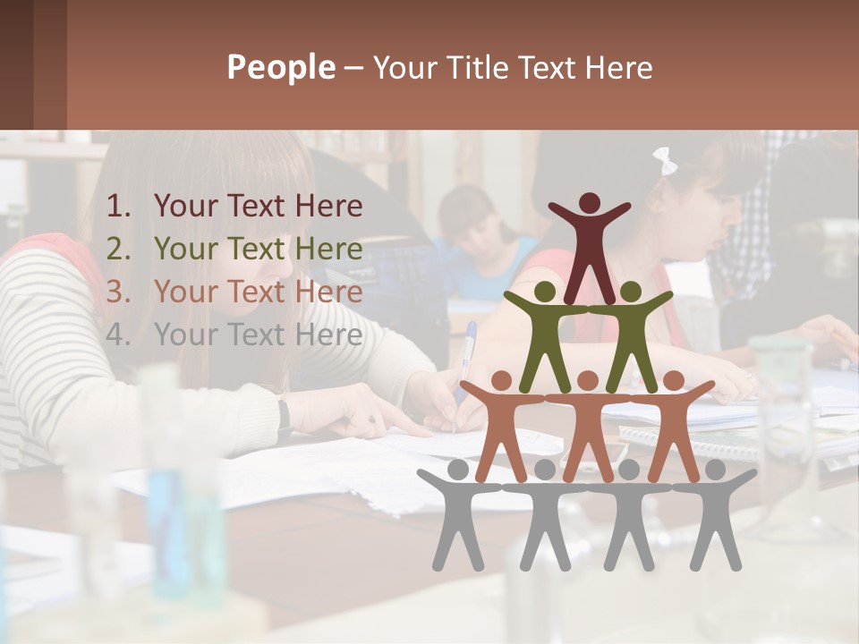 A Group Of People Sitting At A Table Writing PowerPoint Template