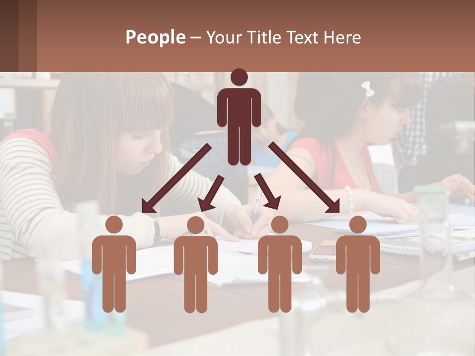 A Group Of People Sitting At A Table Writing PowerPoint Template
