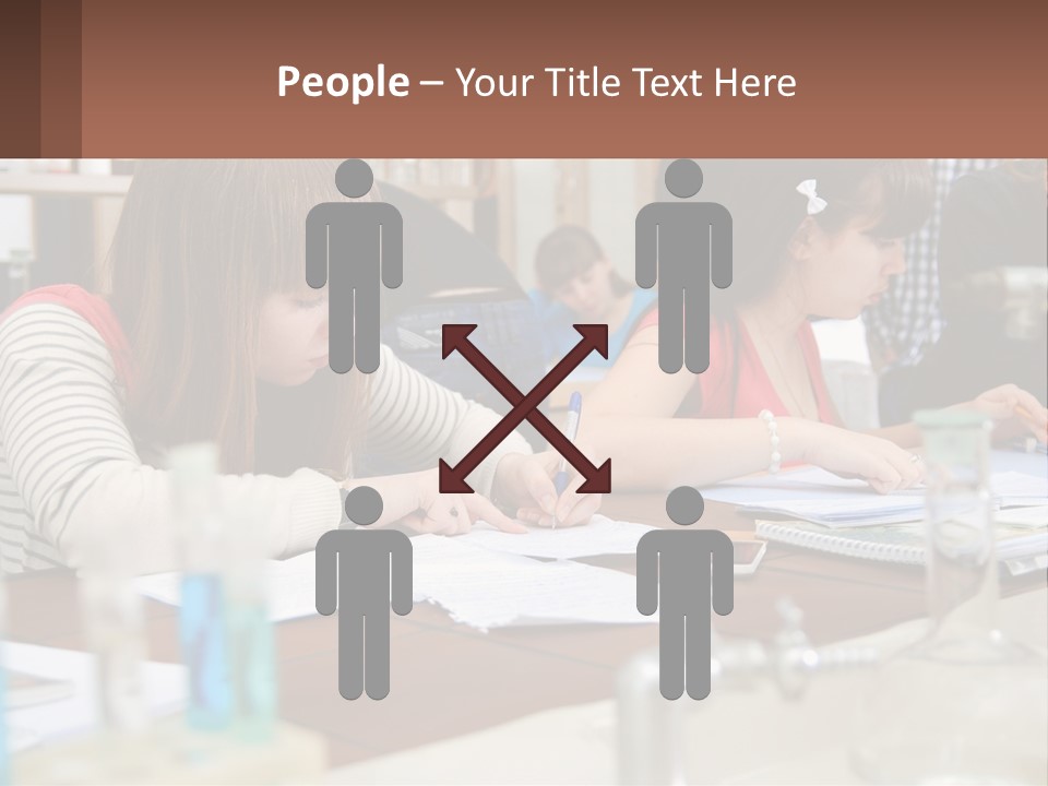 A Group Of People Sitting At A Table Writing PowerPoint Template