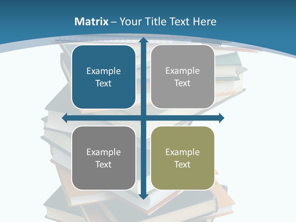 A Stack Of Books With A Graduation Cap On Top Of It PowerPoint Template