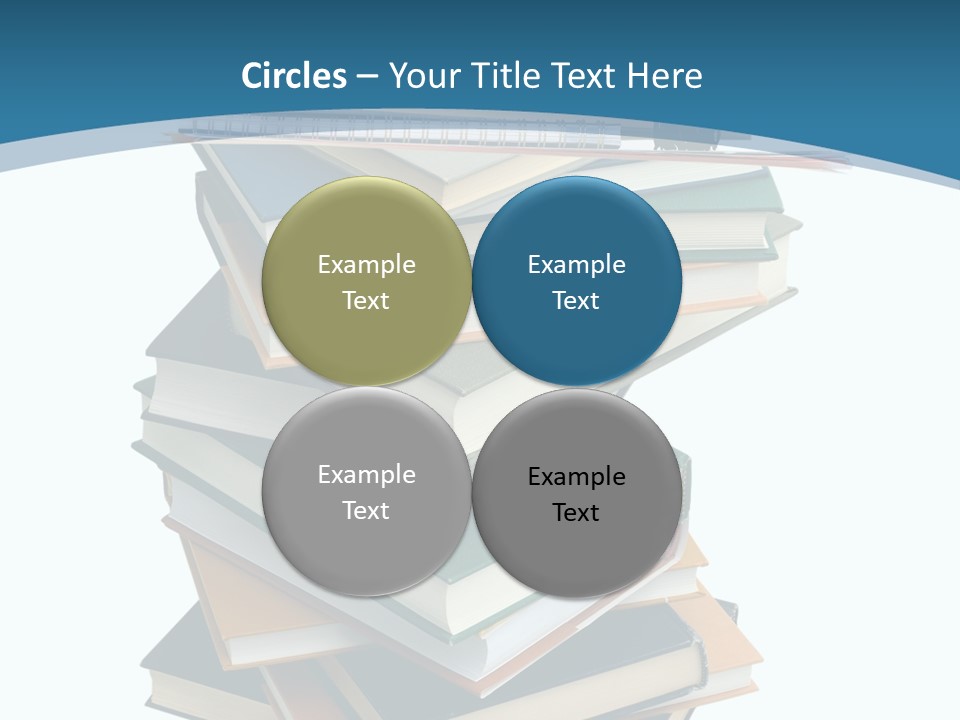 A Stack Of Books With A Graduation Cap On Top Of It PowerPoint Template