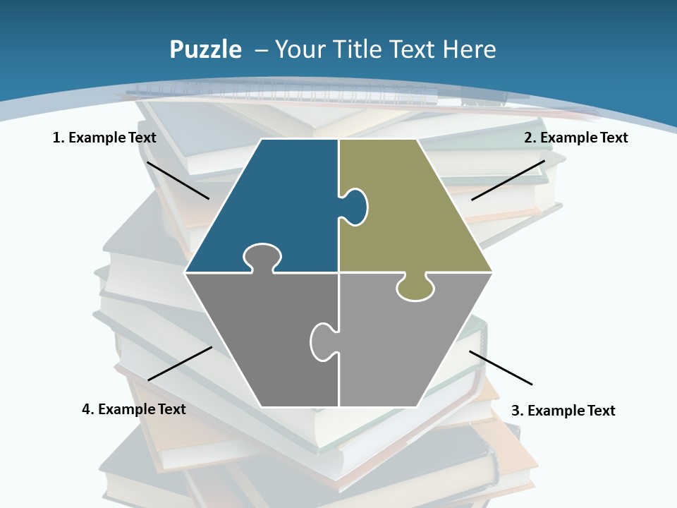 A Stack Of Books With A Graduation Cap On Top Of It PowerPoint Template