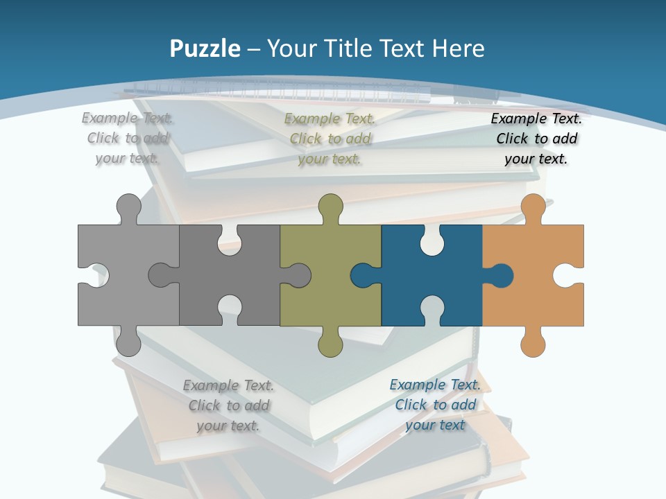 A Stack Of Books With A Graduation Cap On Top Of It PowerPoint Template