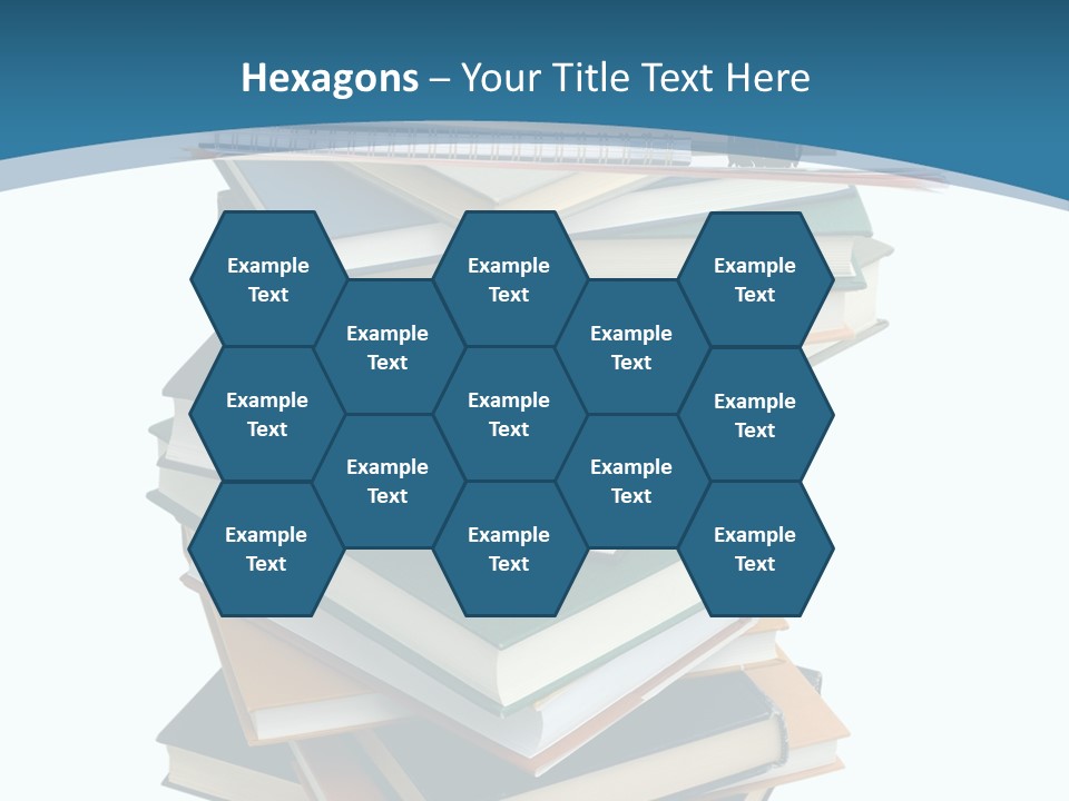 A Stack Of Books With A Graduation Cap On Top Of It PowerPoint Template
