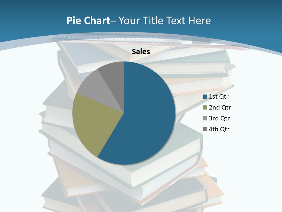 A Stack Of Books With A Graduation Cap On Top Of It PowerPoint Template