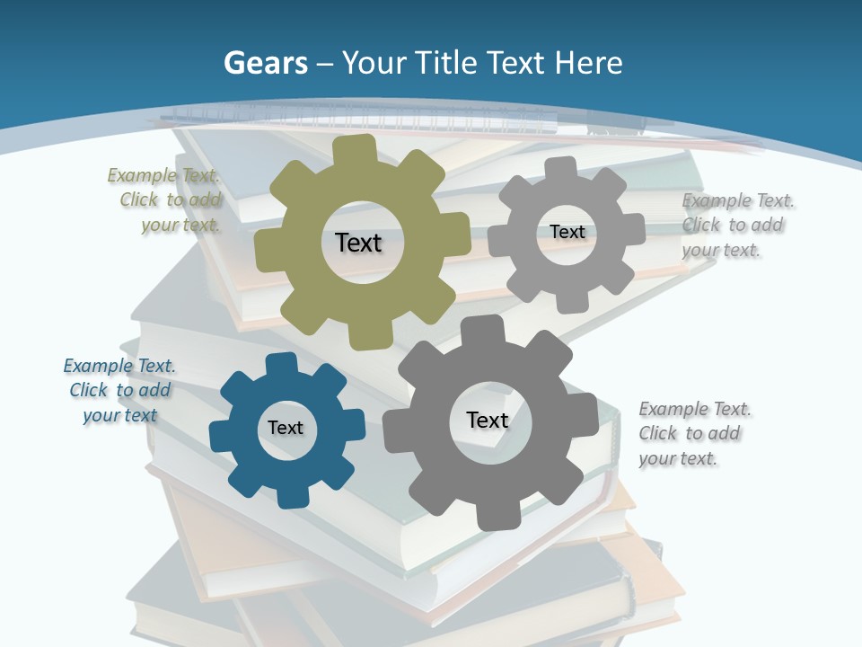 A Stack Of Books With A Graduation Cap On Top Of It PowerPoint Template
